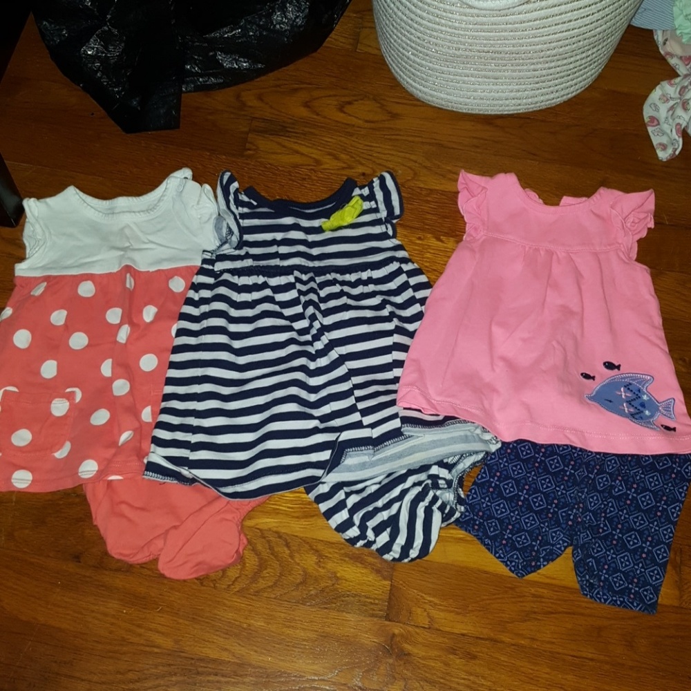 3-2 pc outfits size 6 months various brands